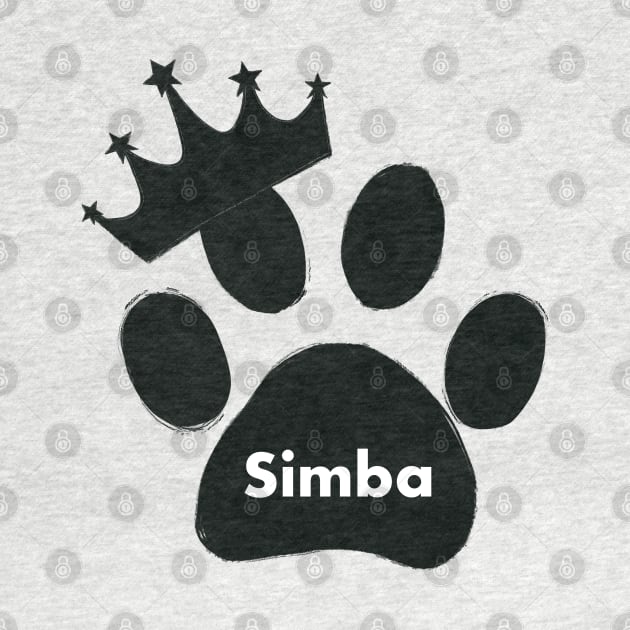 simba cat name made of hand drawn paw prints by GULSENGUNEL